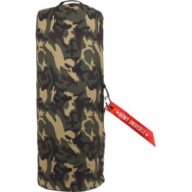 Army Universe Heavyweight Cotton Canvas Side Zipper Duffle Heavy Duty Sports Gym Travel Bag - Woodland Camouflage, Jumbo (25" x 42)