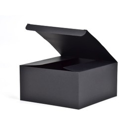 HUAPRINT Black Gift Box,Gift Boxes with Lids 8x8x4inch,24pcs Paper Gift Box Bulk,Gift Boxes for Presents,Birthday,Bridesmaid Proposal,Groomsmen Engagements,Baby Showers,Christmas,Wedding Party Favor,Cupcake,Crafting,Holidays