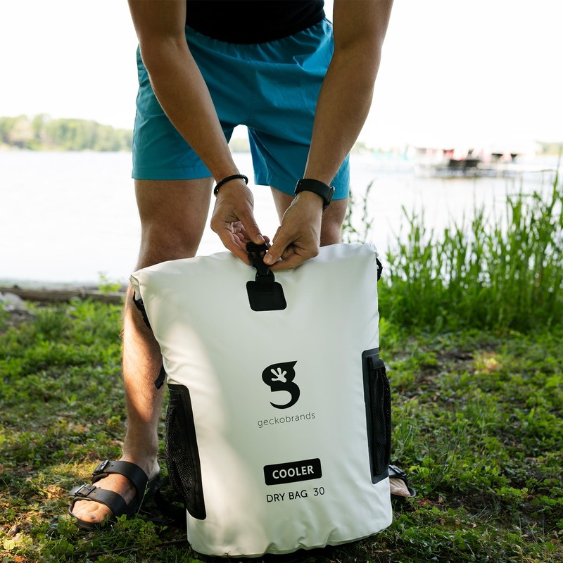 geckobrands 30L Backpack Dry Bag Cooler - Holds 24 Cans