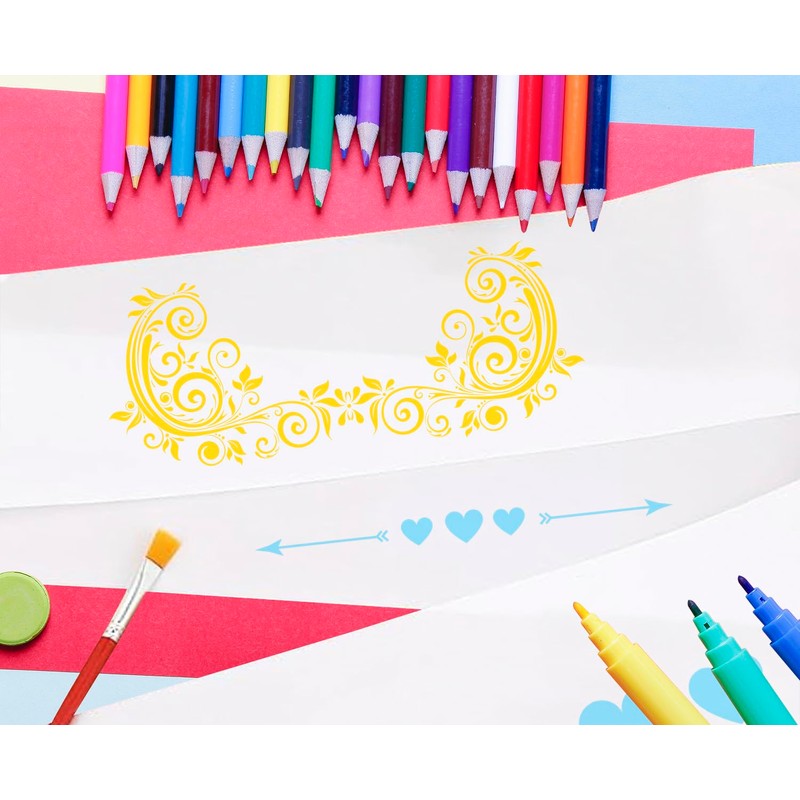 Blank Satin Sashes Penta Angel 2Pcs Plain Pageant Decorate Sashes