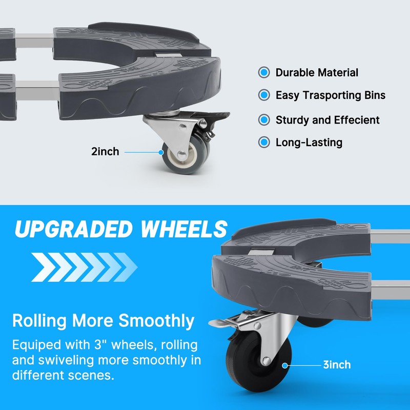 W B D WEIBIDA Upgraded Trash Can Roller Base Adjustable