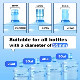 MYLOLF 3 & 5 Gallon Water Jug Cap, 3 Pack Reusable Food Grade Silicone Replacement Cap for 55mm Standard/Screw/Crown Tops Water Bottle and Water Dispensers, Non-Spill & Leak Free