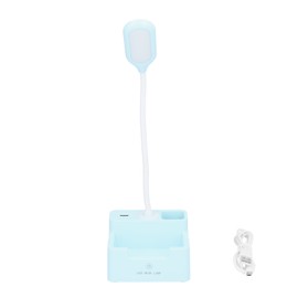 Eye Protection Desk Lamp Student Bedroom Book Light Touch Multifunctional Pen Holder Desk Lamp White Light Warm LightBlue