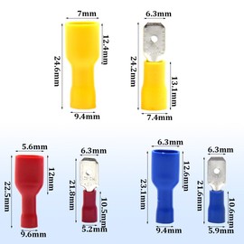 CEEYSEE 120Pcs Spade Connector Insulated Female and Male Quick Splice Wire Terminals Electrical Wire Crimp Bullet Connectors Kit（PSZ)