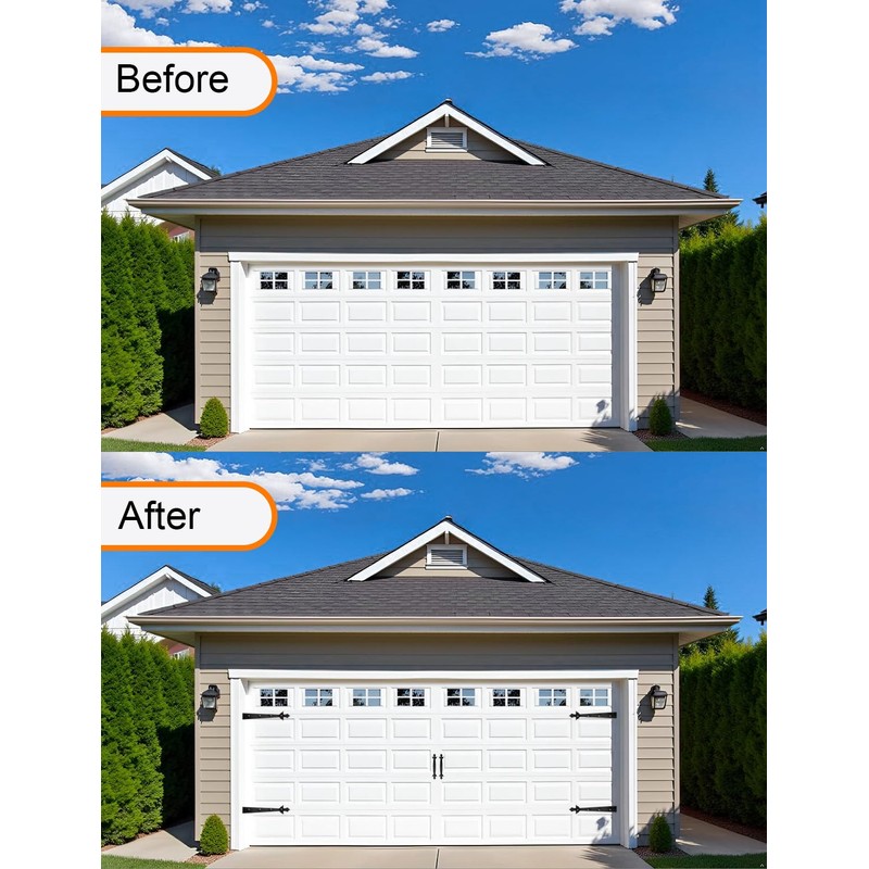 Magnetic Garage Door Hinges and Handles Kit, Garage Hardware Accents