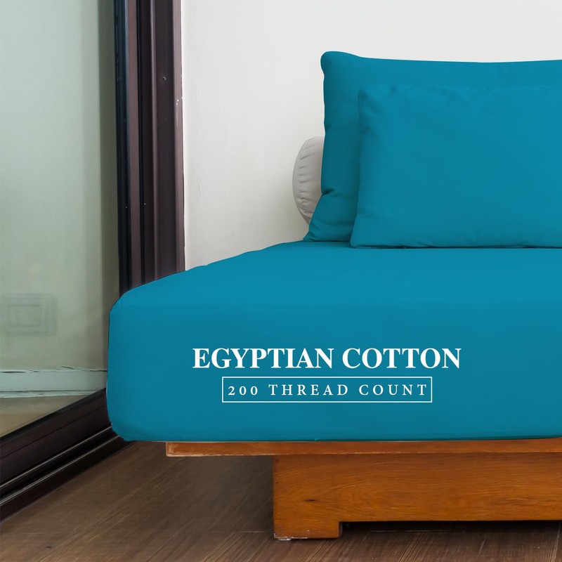 MistyMorning Extra Deep Fitted Sheet 16''/40cm, Egyptian Cotton bed sheets