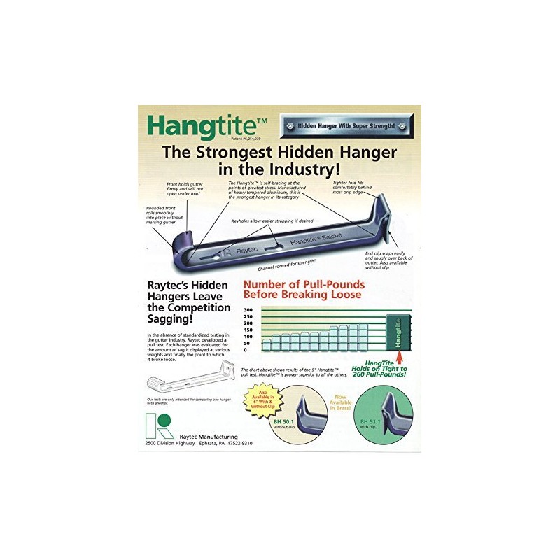 5 inch Raytec Hangtite Hidden Gutter Hanger (10 Pack) Screws