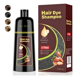 Champú Para Teñir El Cabello 3 En 1 Argán Marrón Oscuro