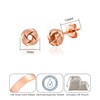Philip Jones Rose Gold Plated Love Knot Earrings with Quote