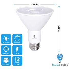 2 Pack PAR30 Outdoor LED Flood Light Bulb 12W 100 Watt Equivalent 900 Lumens Dimmable Waterproof E26 6000K Daylight LED Flood Light Bulbs for Security Spotlight Bulb Led Recessed Light Bulbs