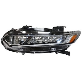 Headlight Assembly For Honda Accord 2018-2021, Halogen LED Headlight Right Passenger+Left Driver Replacement, High Reliability Front Headlamp Perfect Fit For Original Car (Left)