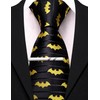 Barry.Wang Silk Ties for Men Fun Necktie and Tie Clip