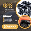 Rexka 48pcs Fender Flare & Rocker Moulding Clip 68039280AA Compatible