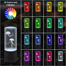 YATOSEEN Jellyfish Lava Lamp, Jellyfish Aquarium Sensor Light, 16 Colour Changing with Remote Control, Jellyfish Lamp for Living Room, Bedroom, Office (9 x 9 x 25 cm)