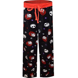 Centric Brands Women's Nightmare Before Christmas Jack Skellington and Sally Plus Size Loungepant (1X) Black