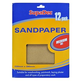SupaDec General Purpose Sandpaper Pack 12 Medium M2