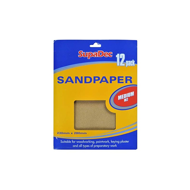 SupaDec General Purpose Sandpaper Pack 12 Medium M2