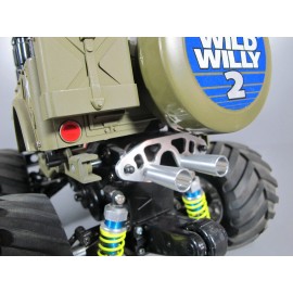 Tamiya Aluminum Battery Stopper Muffler Style Tamiya 1/10 Wild Willy 2 WR02 Chassis