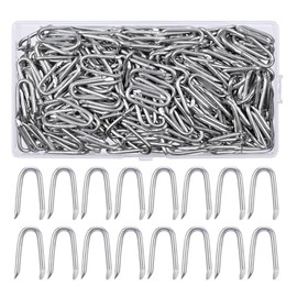 315 Stück Silber U-Typ Nägel, Krampen, Stahlkrampen, Zaunklammern, Krampennägel, Zaun Draht U Klammer Nagel, Verzinkte Befestigungsnägel für Netze, Zaun, Maschendrahtzaun, Staketenzaun