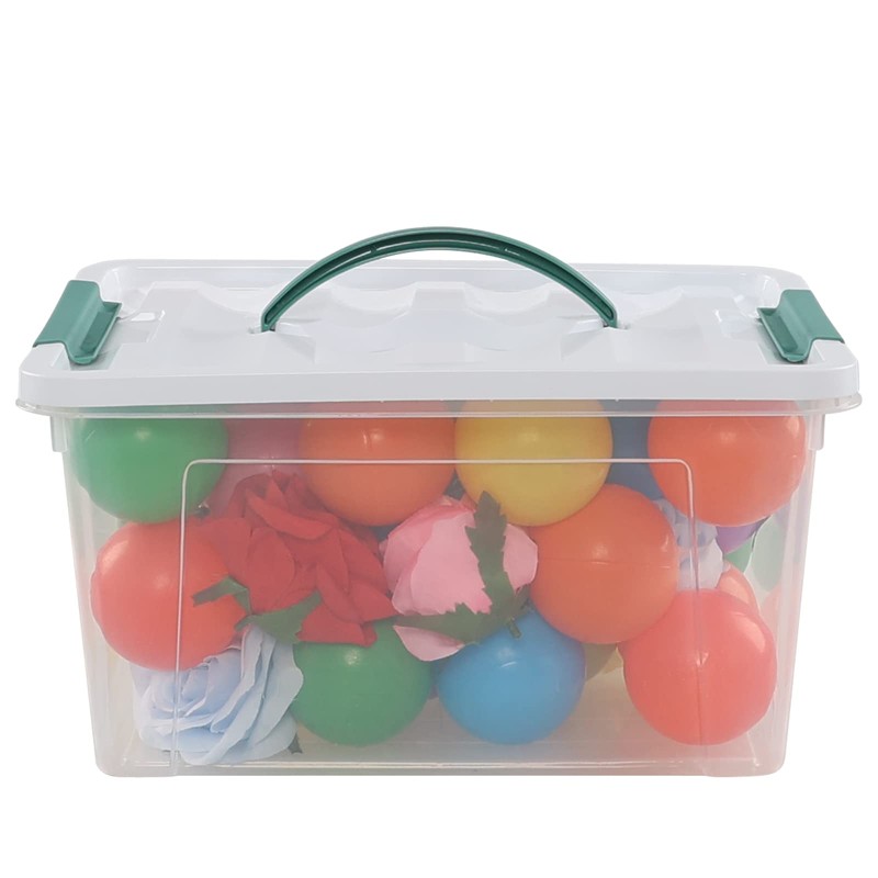 Ggbin 6-Pack Plastic Latching Storage Bin with Lid and Handle,