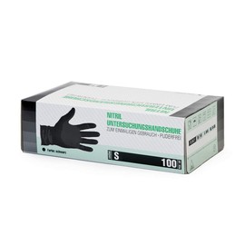 Nitrile Gloves, Box of 100 (S, Black) Disposable Gloves, Examination Gloves, Powder-Free, Non-Sterile, Latex-Free, Black, X Small