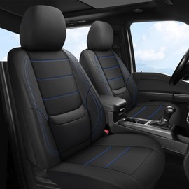 GEEYONTEK Toyota Tacoma Seat Covers Custom Fit 2016-2023,Truck Seat Covers for Tacoma Double & Crew Cab SR SR5 TRD Sport TRD Off-Road TRD Pro (Black & Blue, (2016-2023) Full Set)