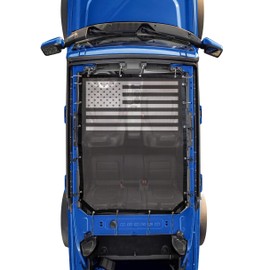 sukemichi Sunshade for Ford Bronco,Mesh Sun Shade Bikini Top Cover Bimini Top for Ford Bronco Accessories 2021 2022 2023 2024 2025 4 Door - Blocks UV, Wind, Noise, (Flag)