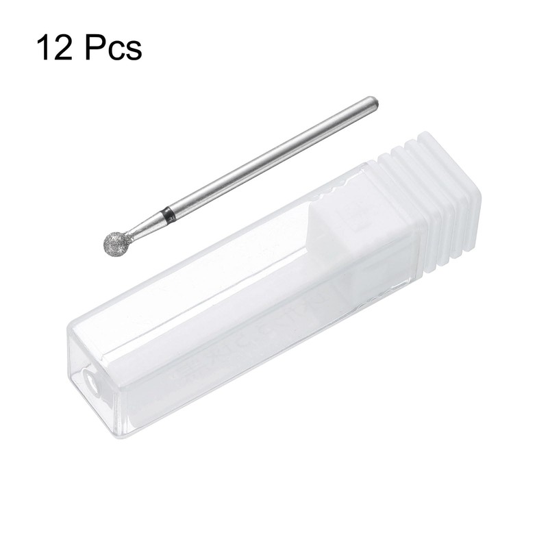 sourcing map 12pcs 70-80 Grits Diamond Grinding Bit 3.5mm Ball