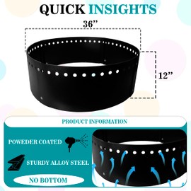 FEBTECH - Smokeless Fire Ring for Outside Fire Pit - 36 Inch Diameter & 12 inches Height - Fire Pit Insert Round DIY Fire Pit Liner - Above or In-Ground Fire Ring for Outdoor Garden & Camping