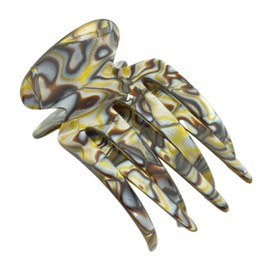 French Amie Pinzas de pelo francesas hechas a mano con diseño de pata gris ónix plateado de 2 3/4 pulgadas, para mujeres, pinzas laterales para el pelo, pinzas para el pelo, pinzas para yoga, mandíbula de moda, accesorios duraderos para el cabello para m