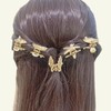 5 PCS Cute Small Imitation Shell Pearl Hair Clip,Gold Pearl