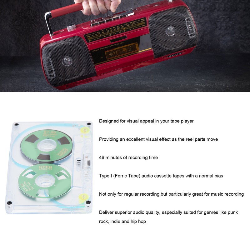 Blank Cassette Tapes for Recording Audio Tapes Low Noise High