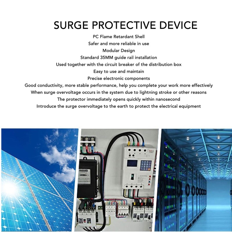 DC Solar PV Surge Protector 2P 10 To 20KA 35mm