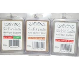 ChicWick Candles 3Pack Coffee Break Trio Soy Blend Wax Melts, Holiday Coffee, Coffee Shop, Doughnut Stop, 9oz 18 Wax Cubes Wax Tarts Wax Chunks,100 Plus Hours of Quality Fragrance