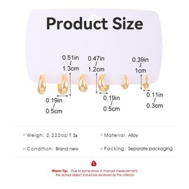 3 Pairs Gold Earrings, Simple And Stylish Gold Hoops Earrings For Women, Gold Earrings For Women, Hoop For Women, For Women Lady, Travel, Daily Wearing Or Attending Banquets, Multiple Piercings