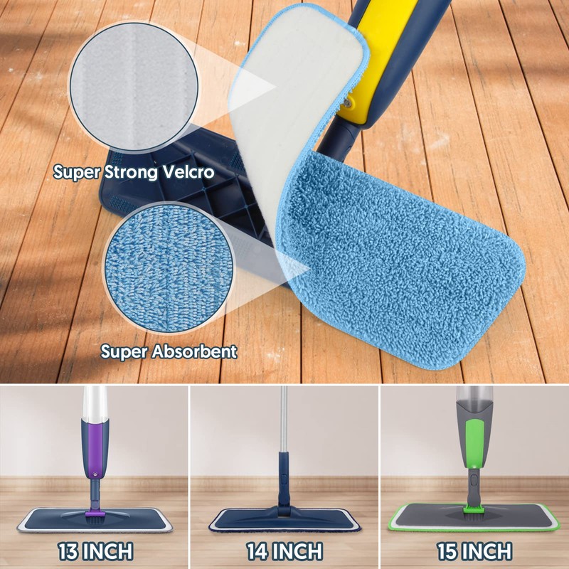7 Count Reusable Mop Pads for Swiffer PowerMop -MEXERRIS Microfiber
