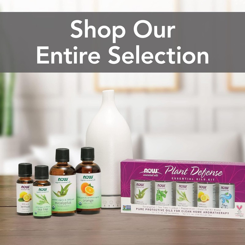 NOW NOW Essential Oils, Basil Oil, Energizing Aromatherapy Scent, Stream