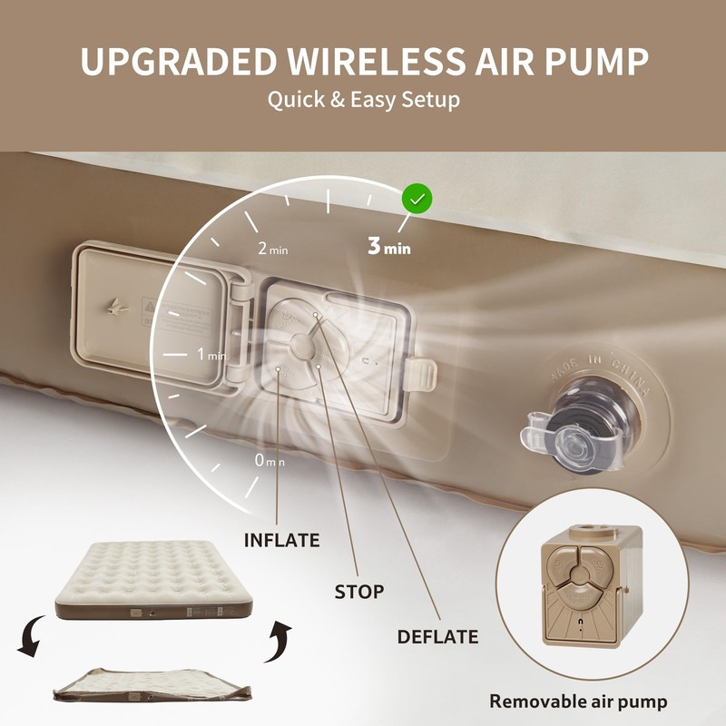 Naturehike California King Size Air Mattress with Built-in USB Rechargeable
