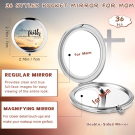RattanView 36 Pcs Christian Compact Mirrors Gifts for Women Religious Pocket Mirror with Bible Verse Scripture Quote Inspirational Gifts for Coworkers Teacher Employees Travel Purse Makeup Mirror