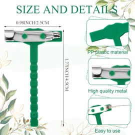 Leinuosen 100 Pcs Plastic Boutonniere Safety Pins Wedding Brooch T-Shaped Corsage Pins Safety Clips for Wedding DIY Flower Brooch Boutonniere Supplies, Green(T-Shaped)