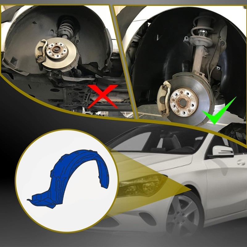 SecosAutoparts Front Splash Shield Fender Liner Pair Compatible with Mercedes-Benz