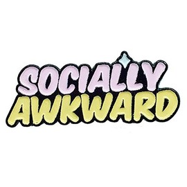 Flairs New York Premium Handmade Enamel Lapel Pin Brooch Badge (Socially Awkward, 1 Pin)