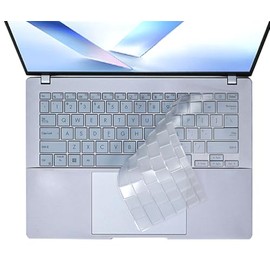 Yuomik Silicone Keyboard Skin Cover Compatible for 2025 ASUS VivoBook 14 M1407 X1407 X1407QA, Vivobook Flip 14 TP3407 TP3407s 14", Vivobook S14 M5406 & S 14 S5406 (Clear)