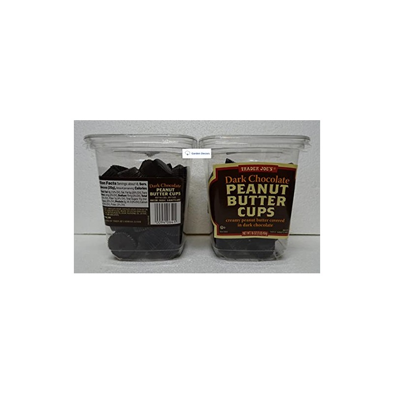 Trader Joe's Dark Chocolate Peanut Butter Cups Container 16oz 454g