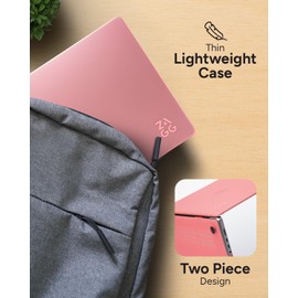 ZAGG MacBook Protection MacBook Air 13" M3/M2 Case – Premium Two-Piece Hard-Shell Snap-on Cover with Rubberized Non-Slip Grips, Durable, Lightweight, Scratch-Resistant, Frosted Finish, Pink