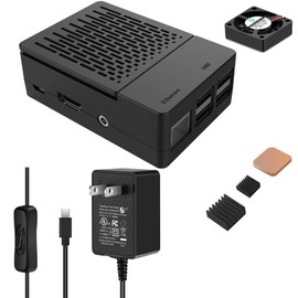 [5V 3A 15W] Raspberry Pi 3 Case, iUniker Pi 3 b+ Case, Raspberry Pi 3 Power Supply with Switch Raspberry Pi Power Supply (UL Listed)