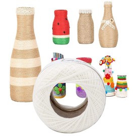 Lace Cotton Yarn, Popular Lace Cotton Yarn Hand Crocheted Summer Silk Light Thin Thread Ball Crochet Lace Hand Knitting Craft Art Yarn(White)