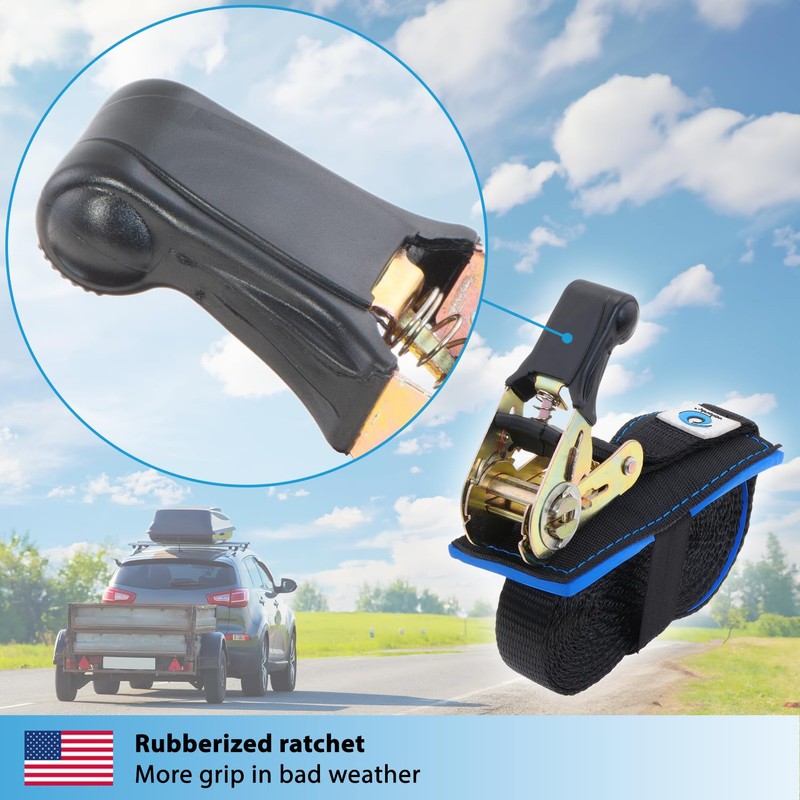 valonic Wolf - Ratchet tie Down Straps - 3500 lbs,