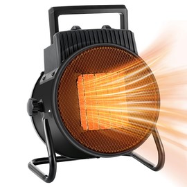 Gulfmew Space Heaters for Indoor Use, 1500W Quick Heating Electric Garage Heater with 90° Adjustable Angle, Electric Garage Warmer, Indoor Outdoor Heater Suitable for Greenhouse Garage Tent (Black)