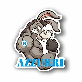 AMA SHOP SAGOMATO STICKER BLUE CIUCCIO SUPPORTER FOOTBALL PVC FOR WALL DECALCOMANIES CAR MOTORCYCLE HELMET CAMPER